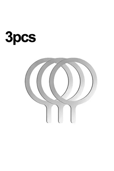 Choice14 Silver-B 3Pcs Stainless Steel Universal Magnetic Metal Plate Ring Fo...