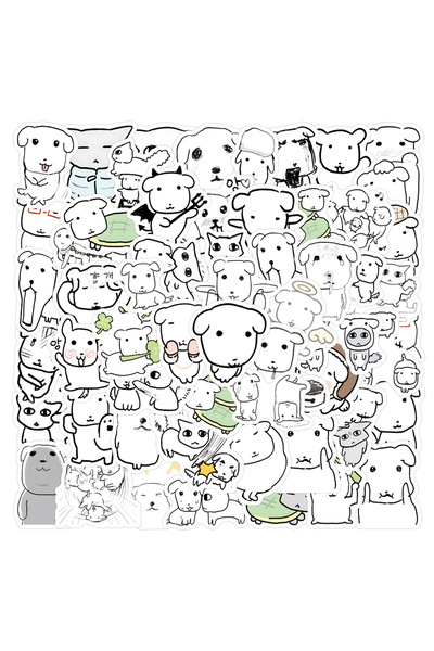 Choice 100Pcs 100pcs Cartoon Ganadi Dog Stickers Decals For Laptop Scrapbook ...