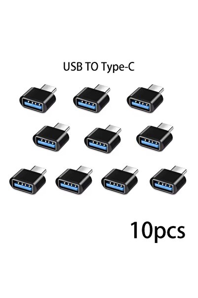 Choice1 Black 10pcs Mini Type C to USB Adapter 3.0 USB-C Male OTG A Female Da...