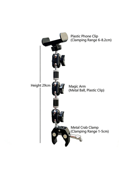 Choice3 2 Adjustable Phone Holder with Crab Clip and 360° Rotating Magic Arm ...