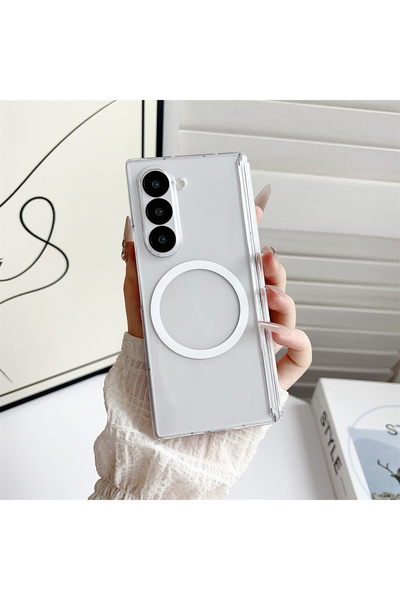 Choice1 Galaxy Z Fold7 Matte Clear Magnetic Phone Case Frosted Translucent fo...
