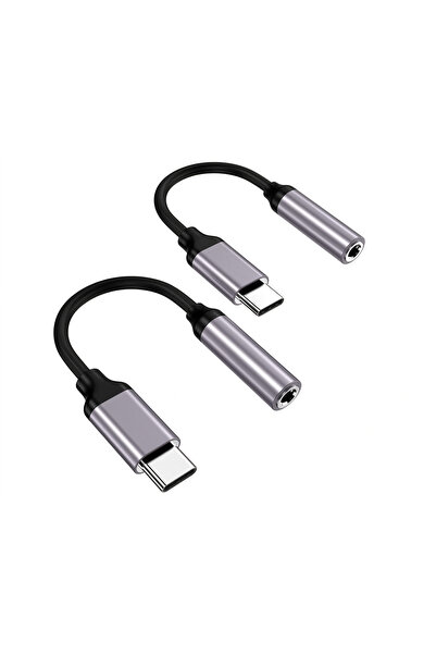 Choice grey 2pcs USB C to 3.5mm Headphone Jack Adapter USB Type C to Aux Audi...