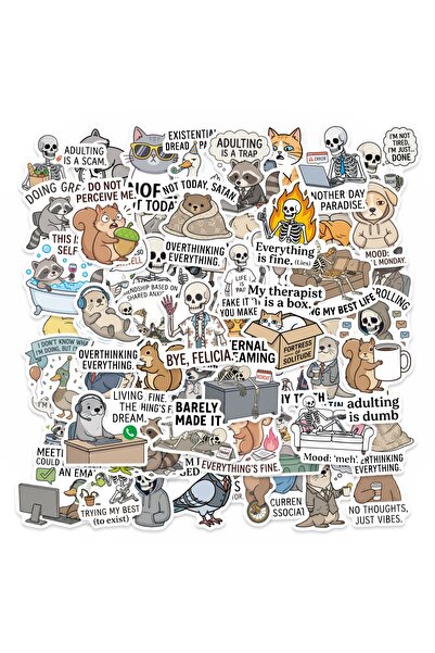Choice 50Pcs 50PCs Cartoon Snarky MEME Stickers Decals For Phone Scrapbook Sk...