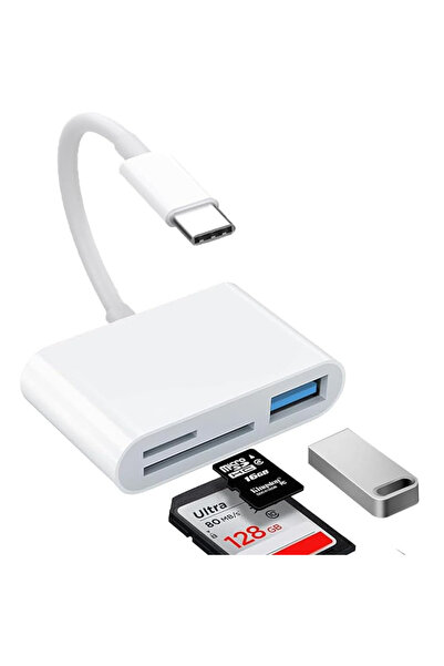 Choice 3 in 1 3 In 1 Adapter Type-C, Tf, Cf, Sd, Memory Card Reader, Recorder...