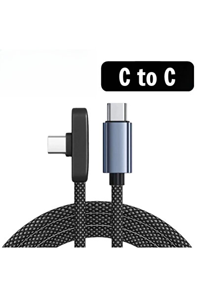 choice2 كابل USB نوع C إلى C بزاوية 90 درجة، طول 1.5 متر، شحن سريع 100 واط، ك...