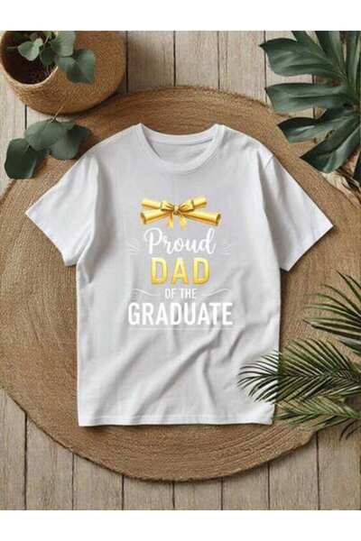 4CR Men's Graduation T-Shirt, Proud Dad Of A Print, Casual Loose Short Sleeve...
