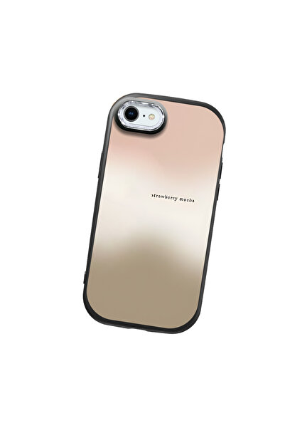 SLIMFELT iPhone 7/8/SE 2020 2022 Uyumlu Pembe-Kahverengi Gradyan Yazılı Silik...