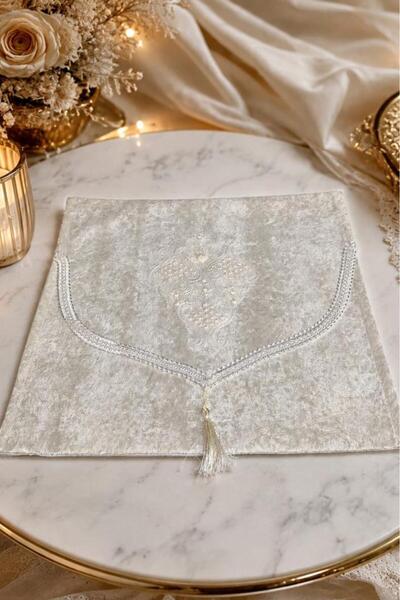 Çeyiz Diyarı Prestige Velvet Envelope Bundle 43X43 cm Cream