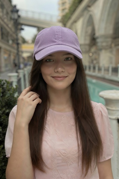 Mollycrush قبعة نسائية موسمية من القطيفة باللون الأرجواني |   قبعة بيسبول قاب...