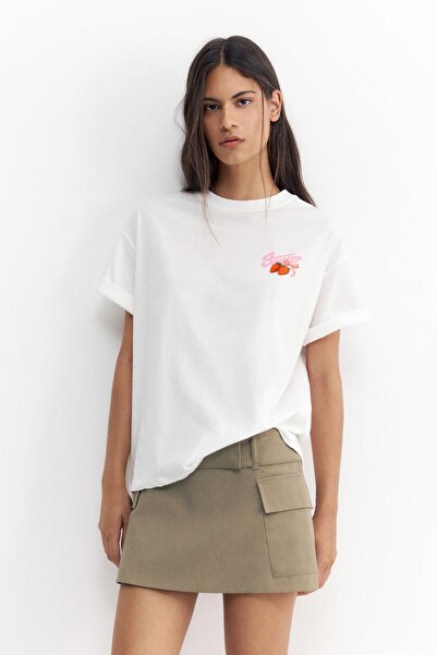 Pull & Bear STWD çilek baskılı tişört