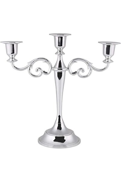 AMONIDA 3 Stands Candle Holder, Optional Colors 3 Arms Candlestick, Metal Bea...