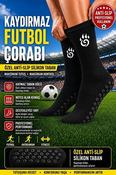 BS BEYAZ SHOES Șosete de fotbal profesionale cu talpă din silicon anti-alunec...