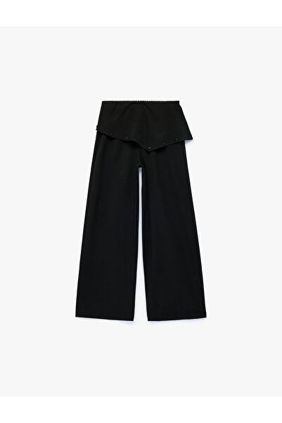 Koton Viscose Blended Button Detailed Loose Fit Trousers