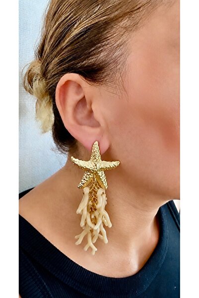 VNS Accessories Starfish Coral Earrings (8.5 cm)