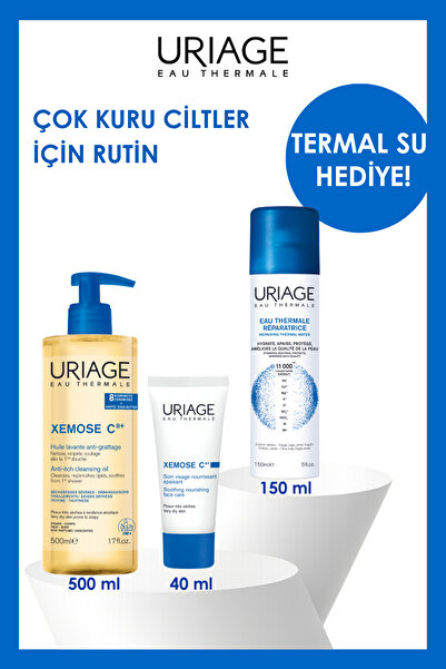 Uriage Çok Kuru Ciltler İçin Temizleme Yağı 500 ml + Yüz Kremi 40 ml + 150 ml...
