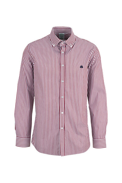BROOKS BROTHERS Kırmızı Erkek Çizgili Gömlek BBSS26MSH056
