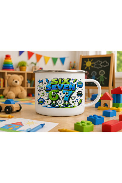 Arka9 Enamel mug for children – SIX SEVEN, 350 ml