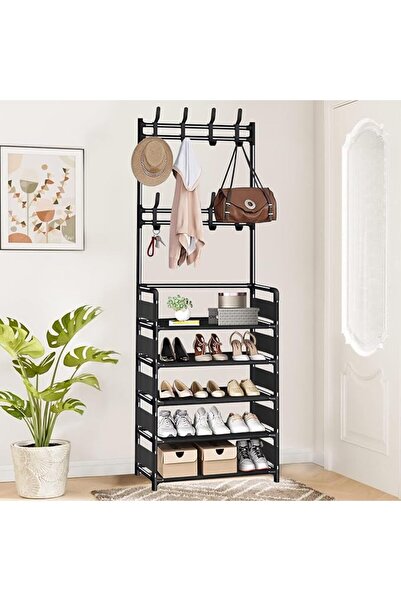 GENERAL Coat Rack with Shoe Storage - Hall Tree |Metal Shoe Rack Coat Rack Co...