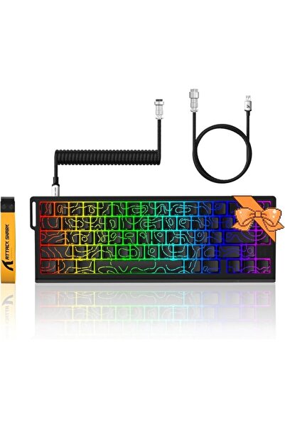 SiLabor X Attack Shark لوحة مفاتيح ATTACK SHARK X68 HE 8KHZ سريعة الاستجابة ب...
