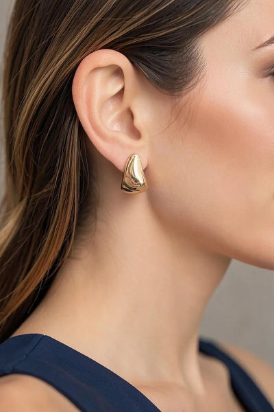 PRVT Stainless Steel Minimal Triangle Shape Daily Earrings