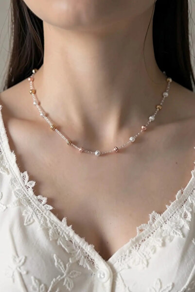 PRVT Three Color Dorika Station Necklace