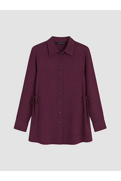 LC Waikiki Purple Women's Shirt Tunic with Tie Sides