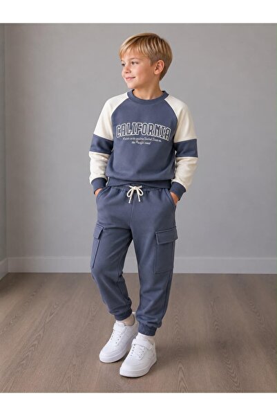 WİKİBOOM Boys' California Printed 2-Ply Cotton 6-14 Years Old Lower and Upper...