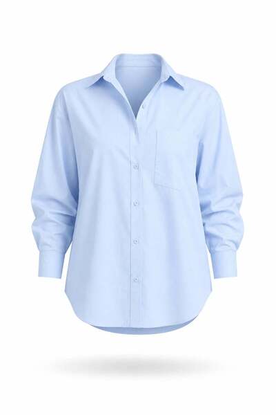 5in1Canpolat Blue Poplin Shirt 1010