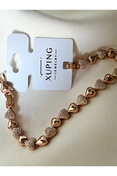 ZÜLİSCH Xuping Heart Bracelet Original Zircon Stone Steel Bracelet Rose Gold ...