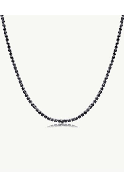 Stemma Jewelry Colier Lant Black Tennis Choker din Argint 925, cu Zirconiu, P...