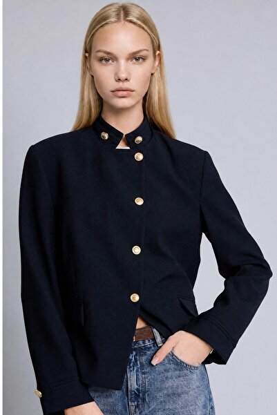 DeFacto Regular Fıt Dik Yaka Blazer Ceket I3334AX26AU