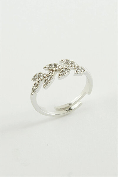 Mercansa Leaf Zircon Stone Ring