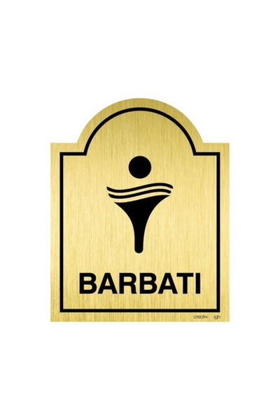 OEM Indicator semnalizare „Toaletă bărbați”, material plastic ABS auriu
