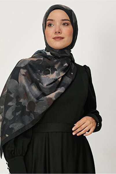 Alvina Flower-Patterned Lora Shawl 8657