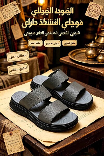 NajdEva Shop Men's Leather Slippers Made in Saudi Arabia - Ultra-Light - Very...