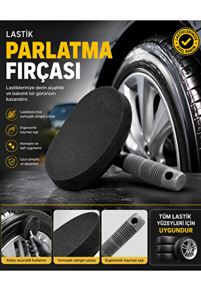 MeyZone Burete gri pentru lustruirea anvelopelor auto, burete înclinat pentru...