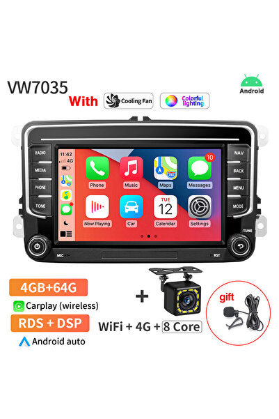 Choice4 4G 64G 12LED Grandnavi Android13 راديو السيارة GPS لشركة فولكس فاجن ف...