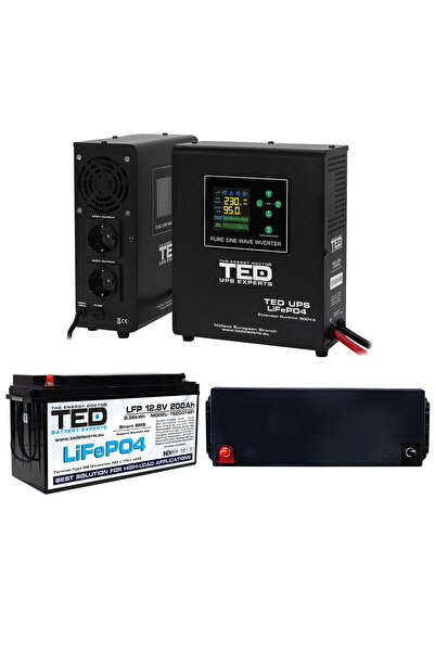 TED Electric Pachet UPS 900VA/500W WALL Runtime Extins cu Acumulator Extern L...