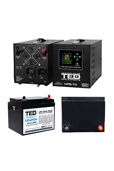 TED Electric Pachet UPS 1500VA/1050W Runtime Extins cu Acumulator Extern LiFe...