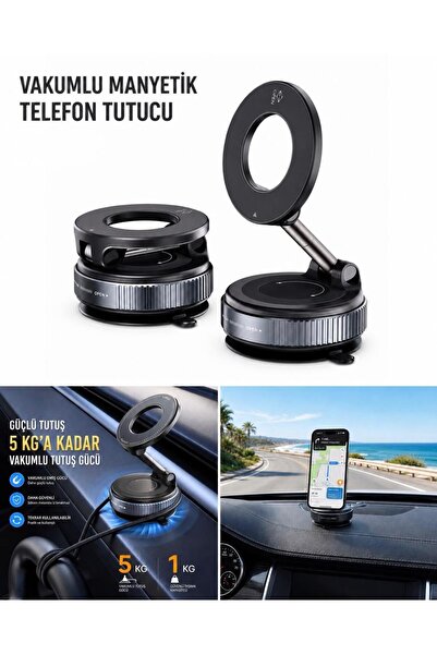 Single Vakumlu Manyetik Telefon Tutucu