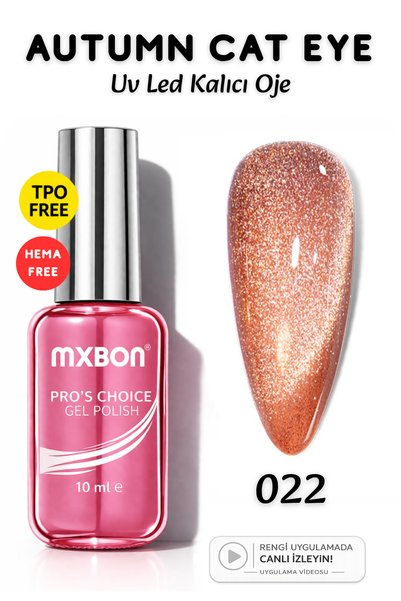 Mxbon Uv Led Kalıcı Oje 10 ml Hema & TPO Free Autumn Cat Eye - 022