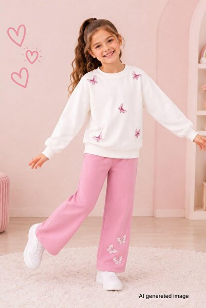 Pina Kids طقم علوي وسفلي بتفاصيل فراشة للفتيات TKM1020
