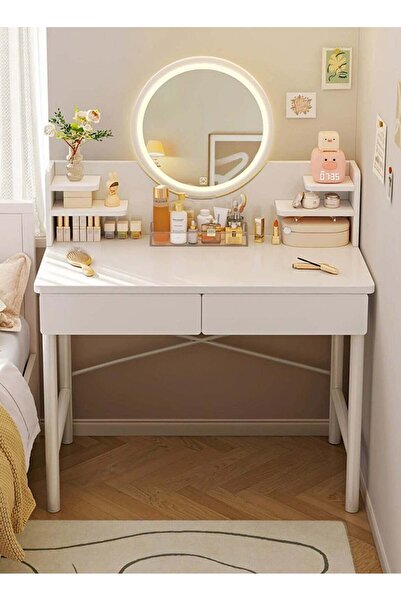 YY-Recheer Dressing Table with LED Mirror, Modern Dresser Bedroom Makeup Tabl...