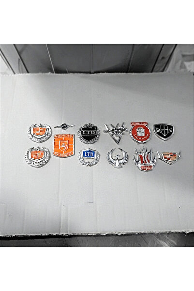 lina oto aksesuar 12 Metal Nuts with Emblem Tape