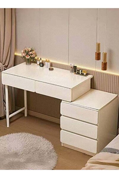 JCB CHIC Makeup Vanity Table, Dressing Table With Retractable Side Cabinets, ...