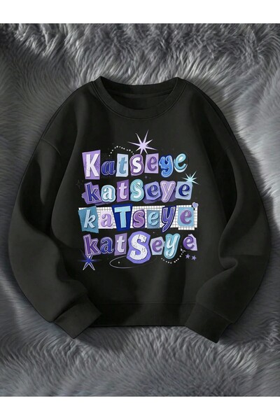 SVART WEAR Katseye Printed Crew Neck 100% Cotton Kids Sweatshirt