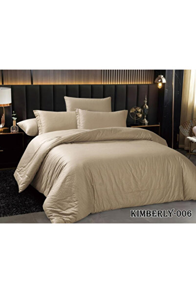 Generic Brand طقم مفرش سرير مزدوج 6 قطع – قطن ناعم فندقي بجودة عالية - BEIGE