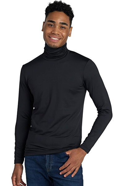 OEM Light thermal shirt for men, with long sleeves and high collar, dark gray S
