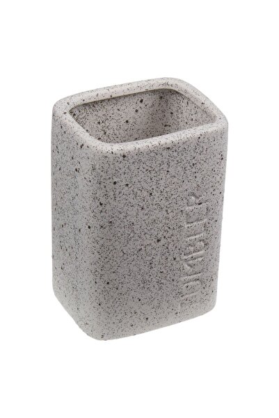 Zâna Casei Square Ceramic Toothbrush Holder Sand Effect 11cm