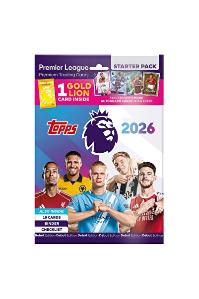 Topps Premier League 2025/26 Kart Albümü Starter Pack 10 Futbol Kartı + Özel ...